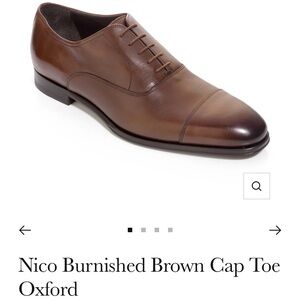 To Boot Burnished Brown Cap Toe Oxfords 10.5 Adam Derrick